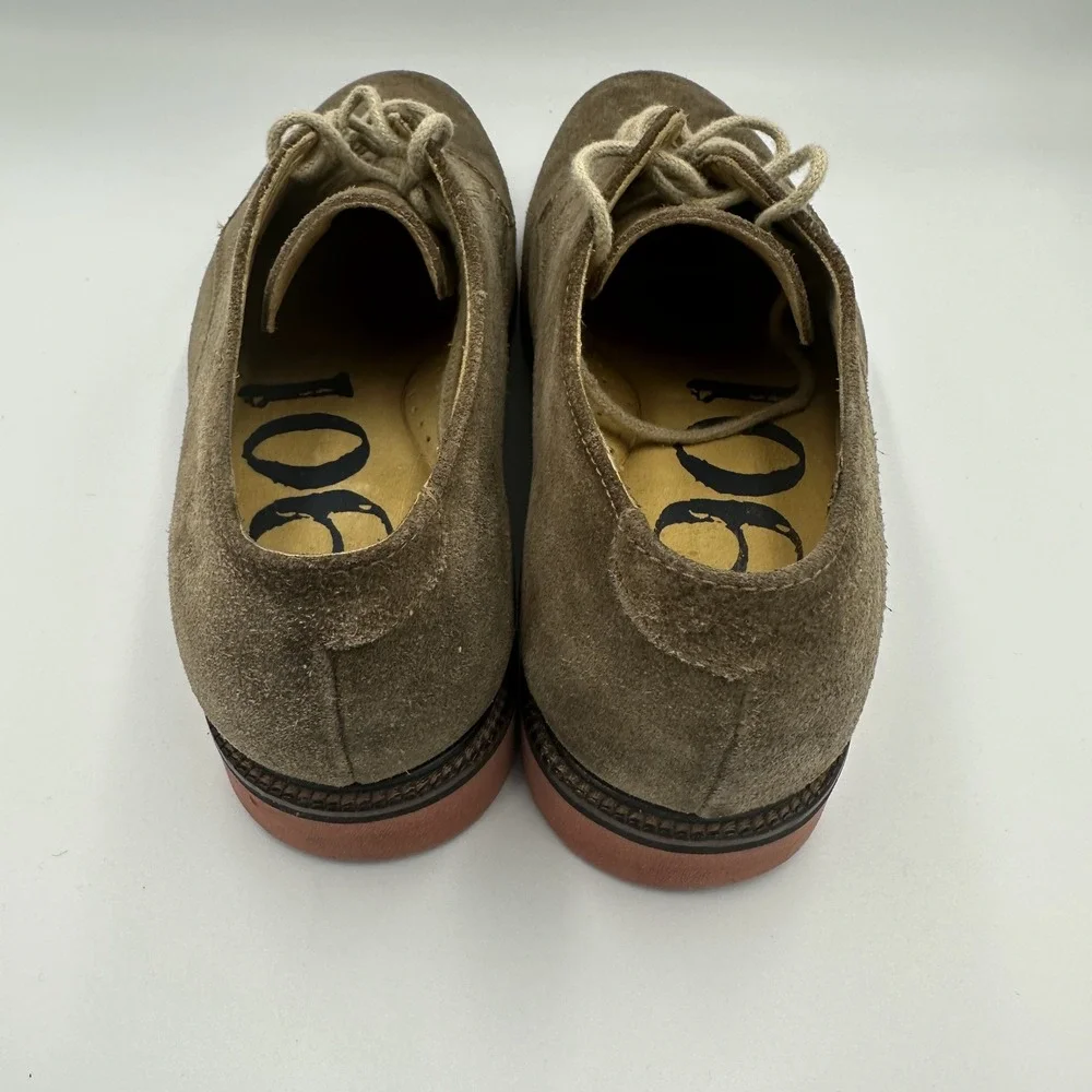 Mens 1901 Taupe Brown Suede Leather Lace‎ Up Oxford Dress Shoes 9W Preppy M23209